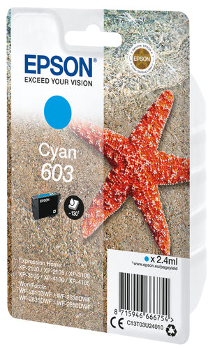 Epson C13T03U24010 ink cartridge 1 pc(s) Original Standard Yield Cyan Epson C13T03U24010 ink cartridge 1 pc(s) Original Standard Yield Cyan